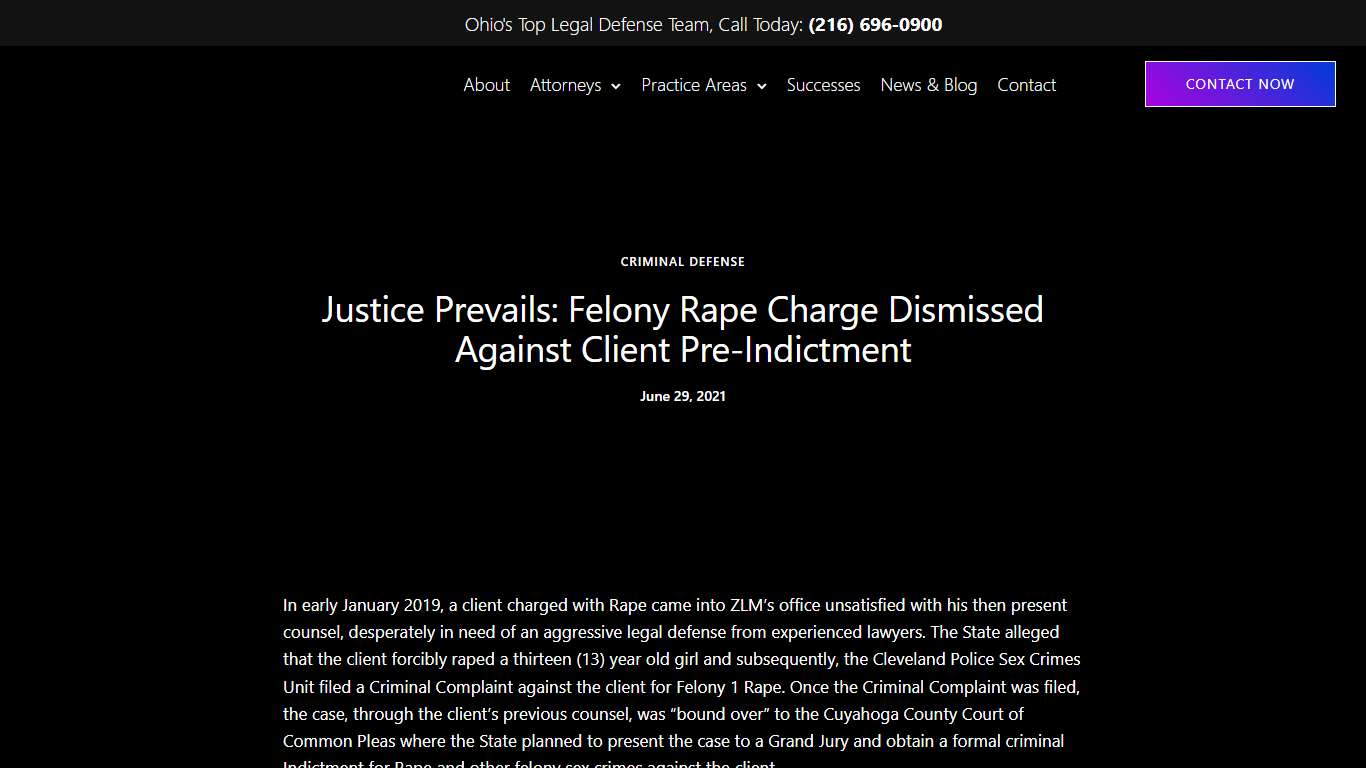 Justice Prevails: Felony Rape Charge Dismissed Against Client Pre-Indictment | Zukerman Law